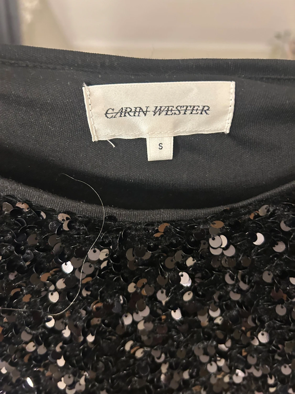 Svart glitter topp  - 2