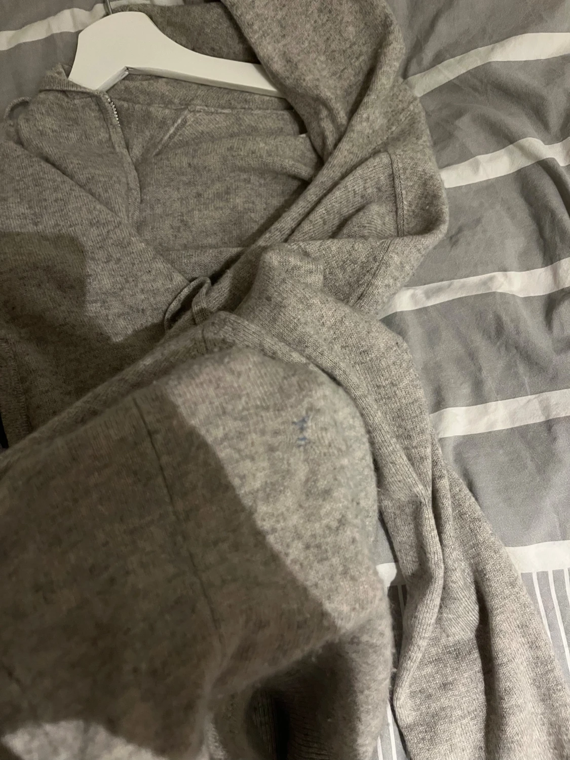 Ljusgrå Kashmir ziphoodie - 4