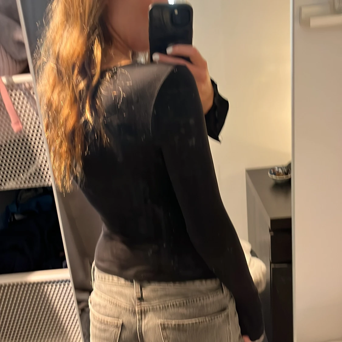 Svart långärmad topp Gina Tricot S - 1