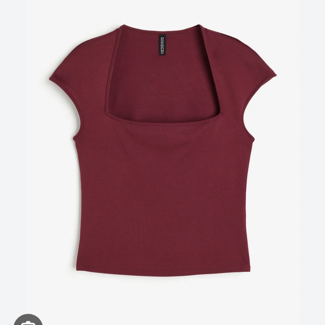 Vinröd croppad topp från H&M - 1