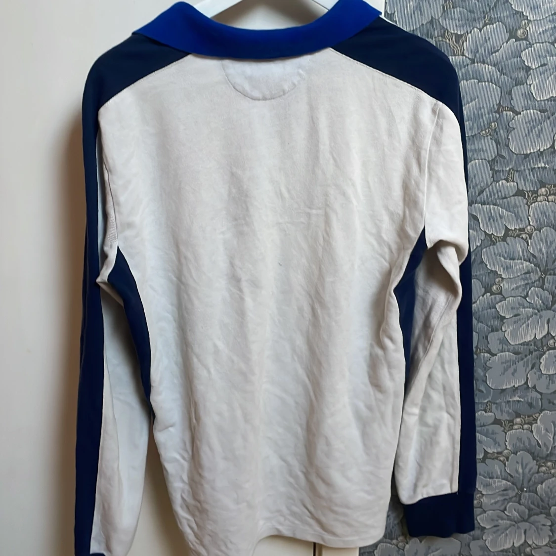 Vit och marinblå pikétröja Ralph Lauren - 1