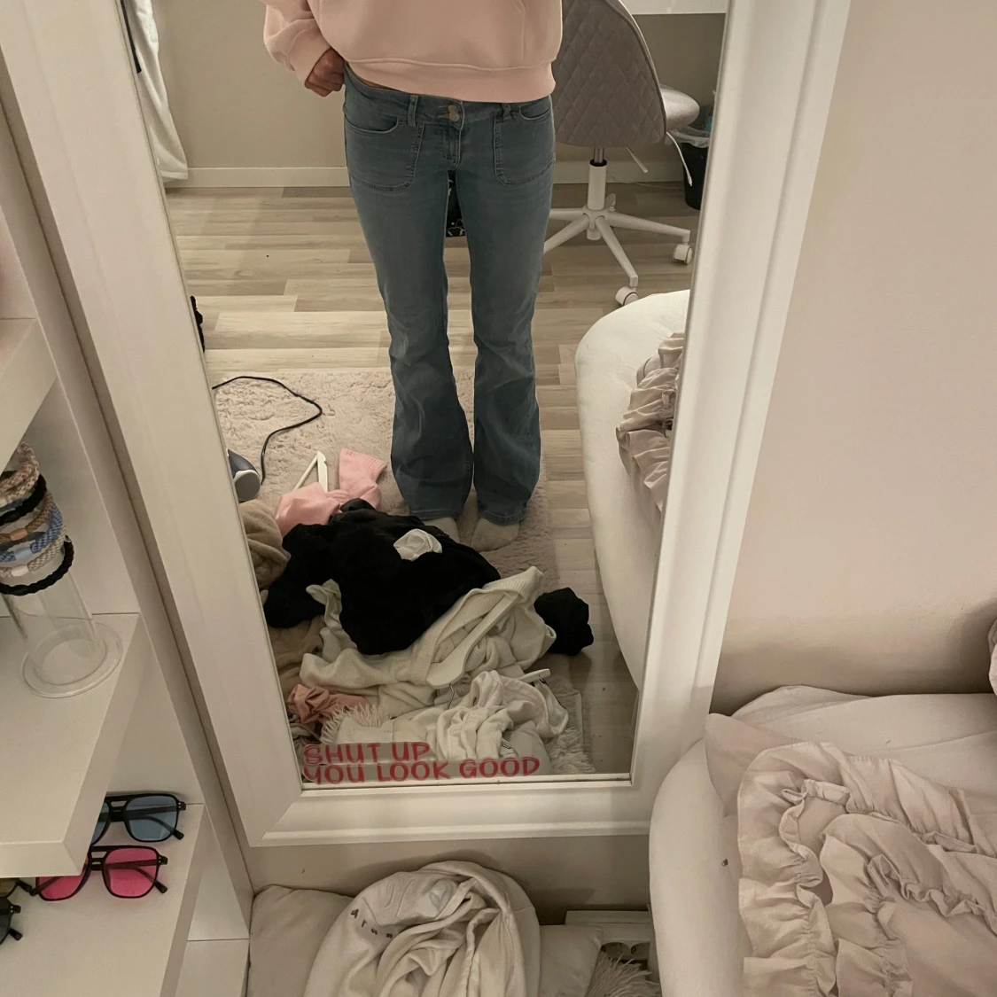 Ljusblå bootcut jeans - 1