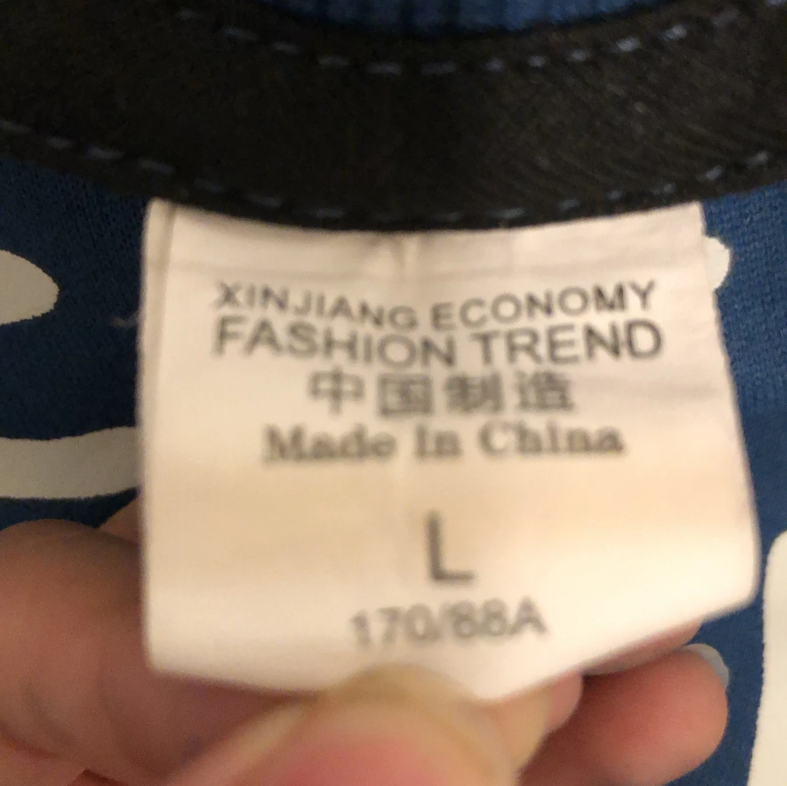 Blå sweatshirt med kattmotiv, L - 2