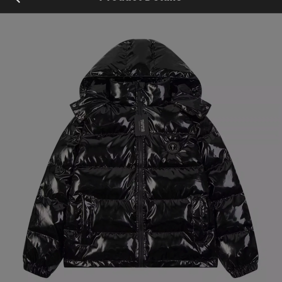 Helt ny svart Trapstar pufferjacka med huva - 1