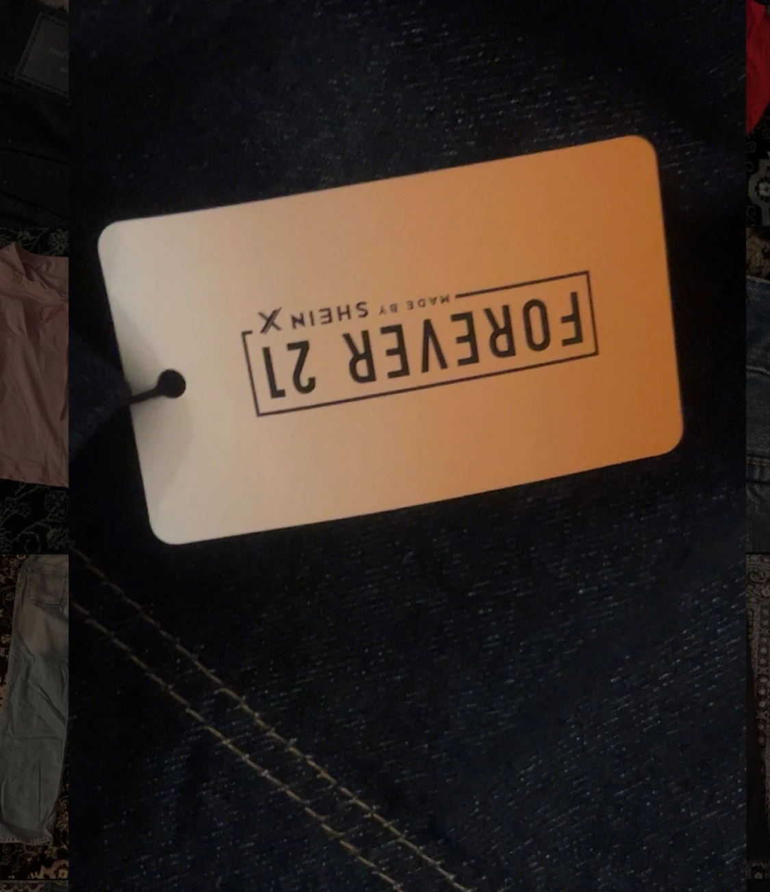 Mörkblå denim henley  - 2