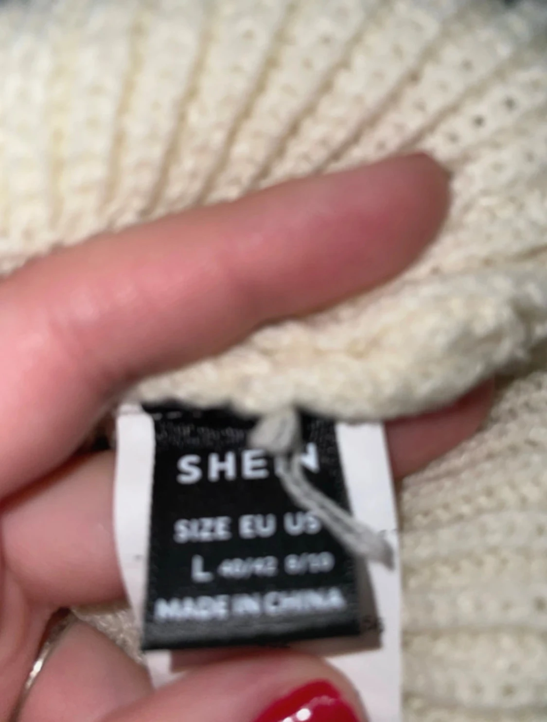 Stickad cremefärgad linnetopp SHEIN - 4