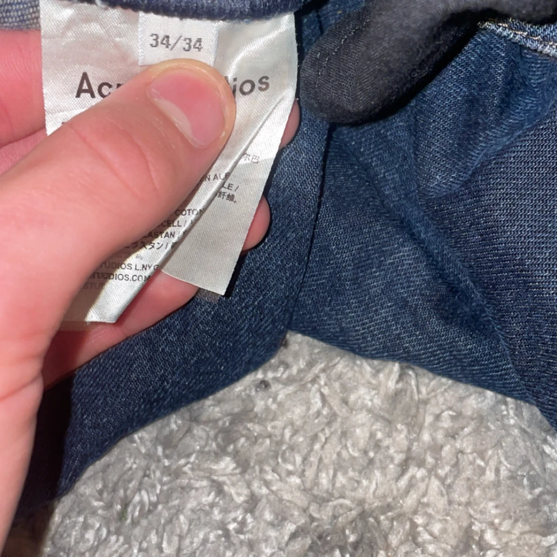 Mörkblå Acne Studios Ace Oreo jeans - 4