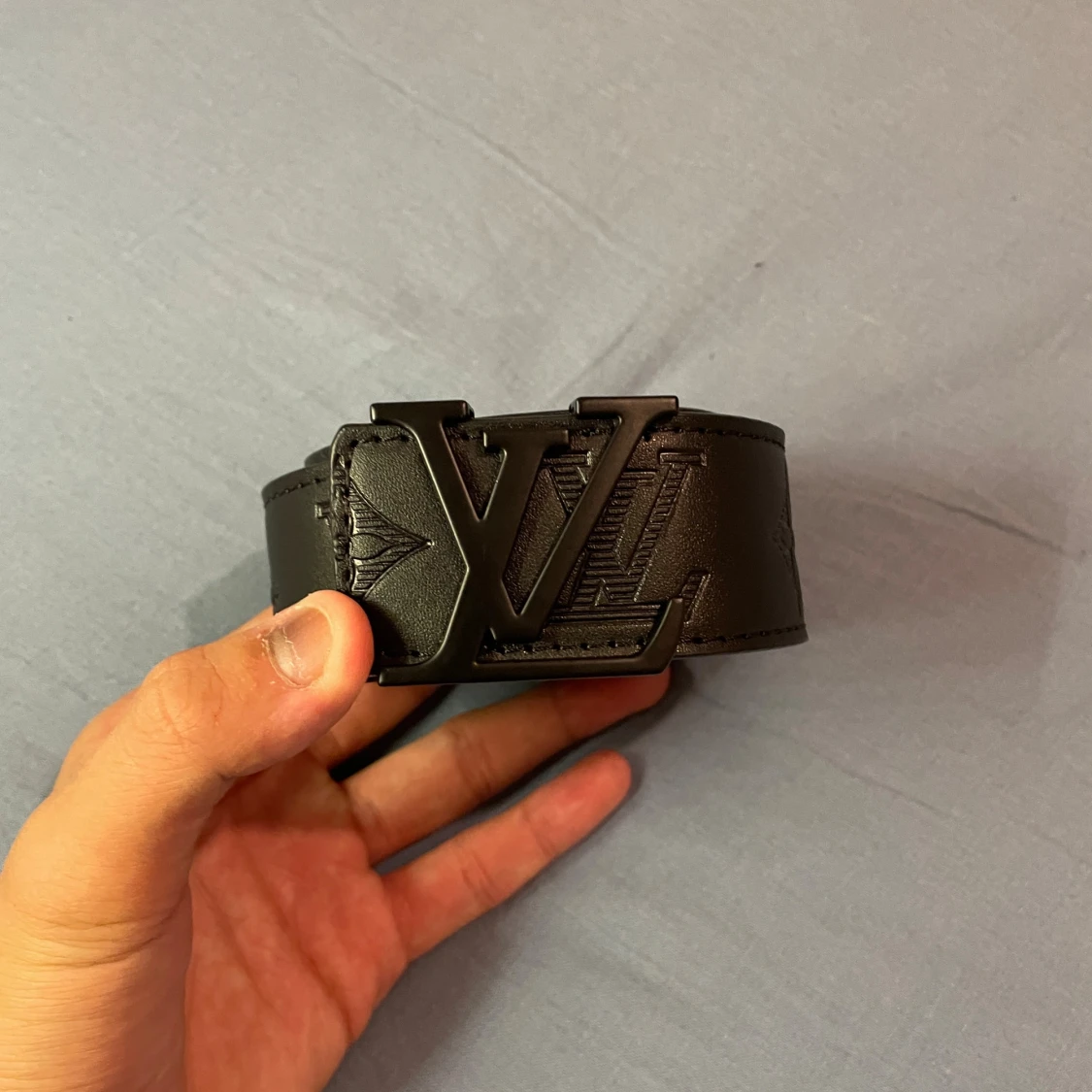 Svart L skärp i skinn