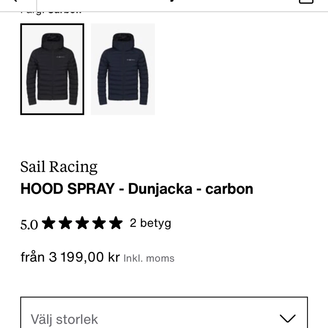 Svart dunjacka från Sail Racing M - 4