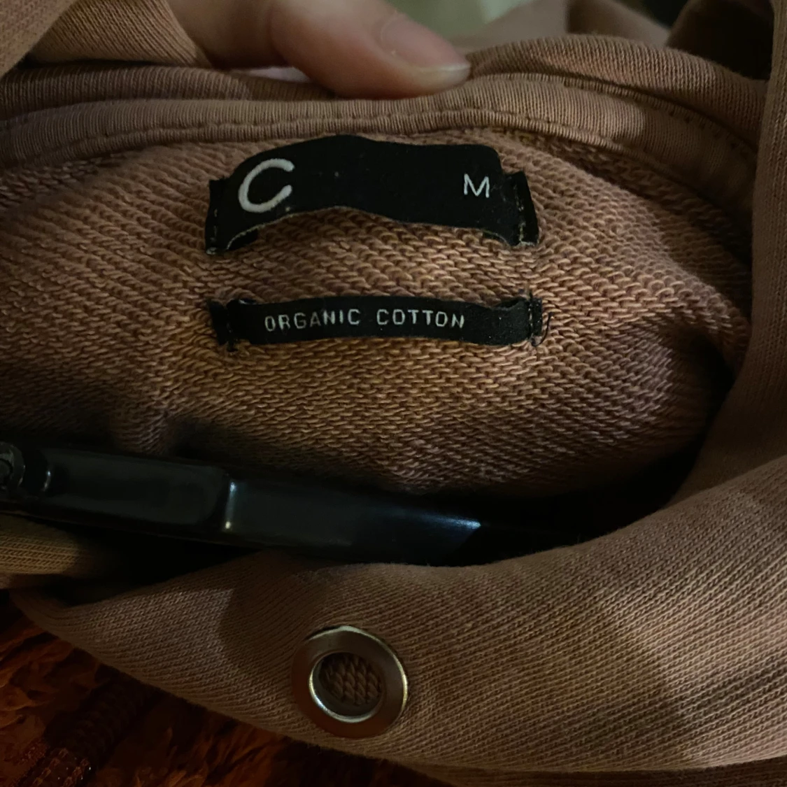 Korall hoodie i ekologisk bomull - 1