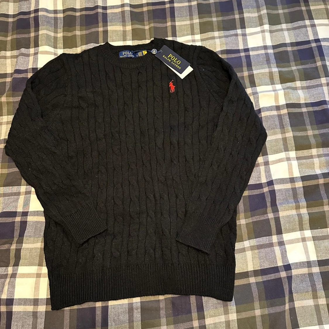 Svart kabelstickad tröja Polo Ralph Lauren