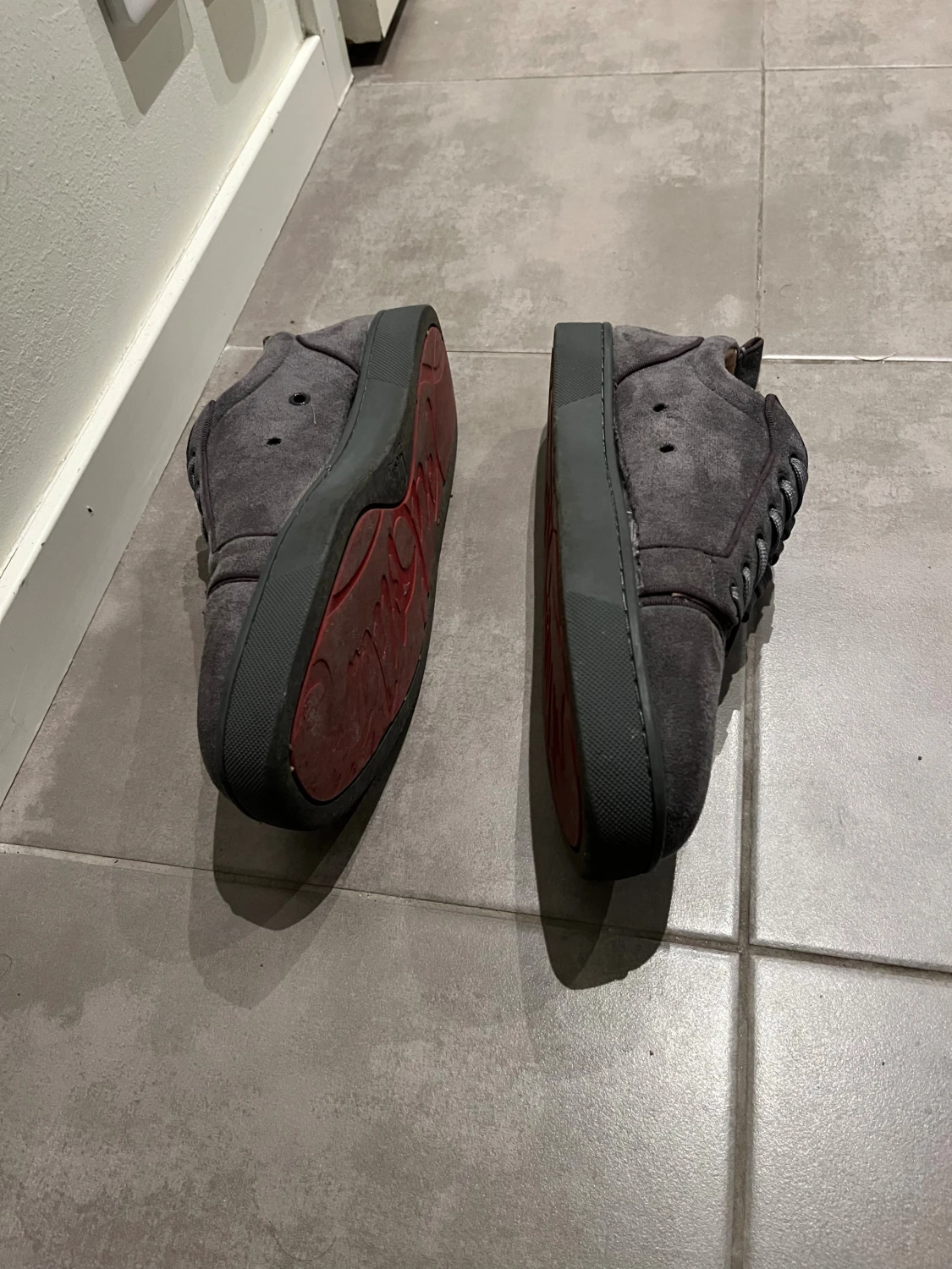 Christian louboutin skor utan spikar mörkgrå - 2