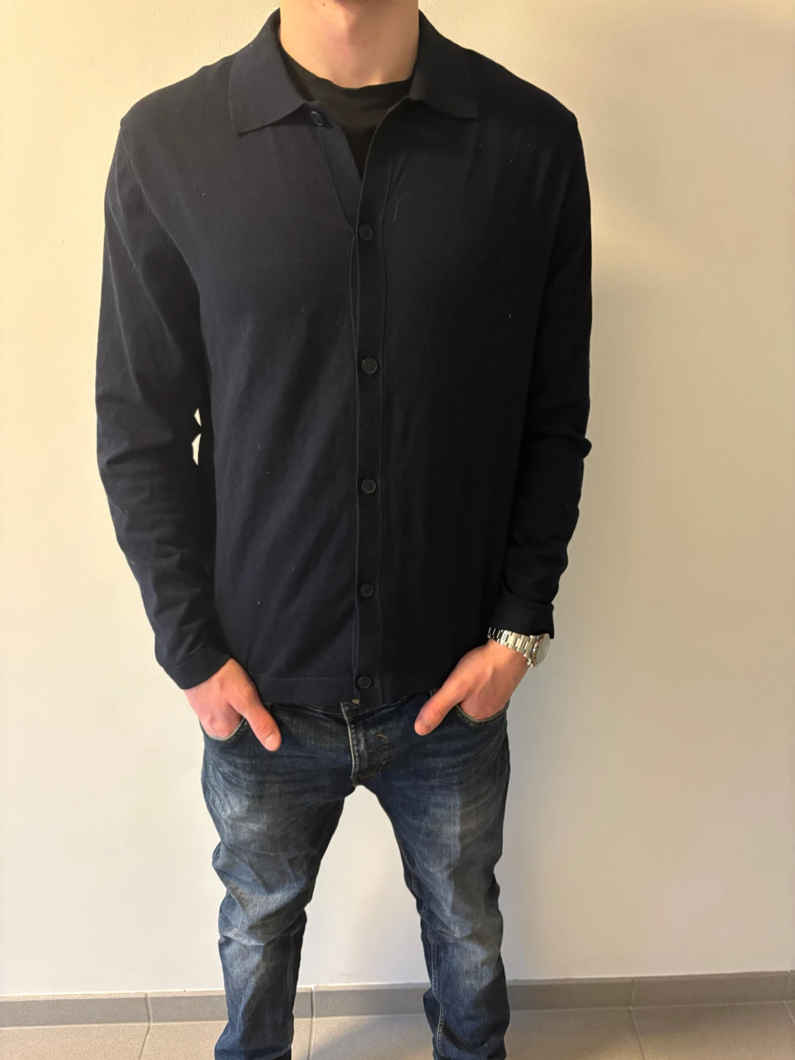 Mörkblå cardigan från Massimo dutti