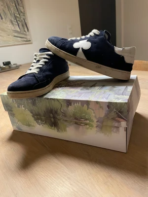 The gallerist skor - Riktigt feta blåa the gallerist skor som har ett värde på 2450 kr!Skorna är i bra skick och har använts fåtal gånger. Skorna har ett vitt the gallerist märke och vita skosnören. Defekter:en defekt på sidan som finns med i bilderna som man knappast märker av