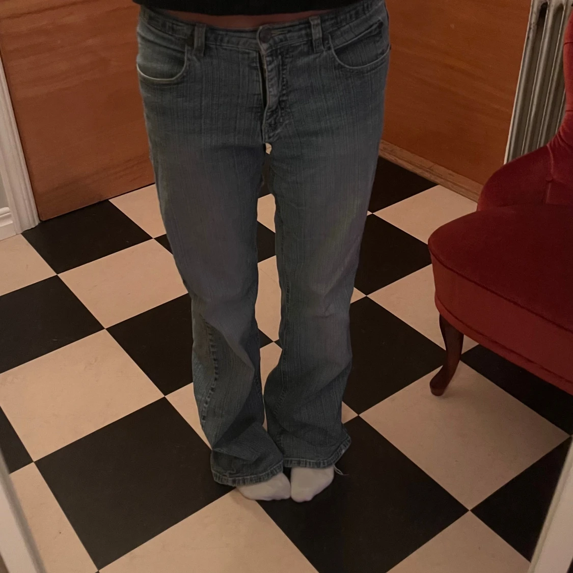 Blå baggy bootcut jeans - 1