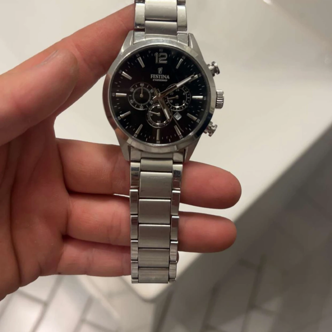 Festina kronografklocka i silver