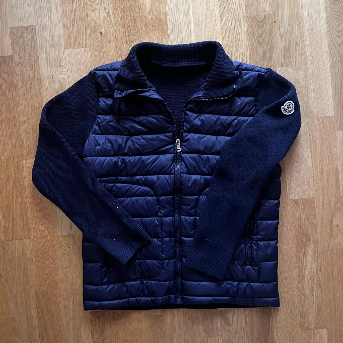 Mörkblå Moncler cardigan med dragkedja - 2