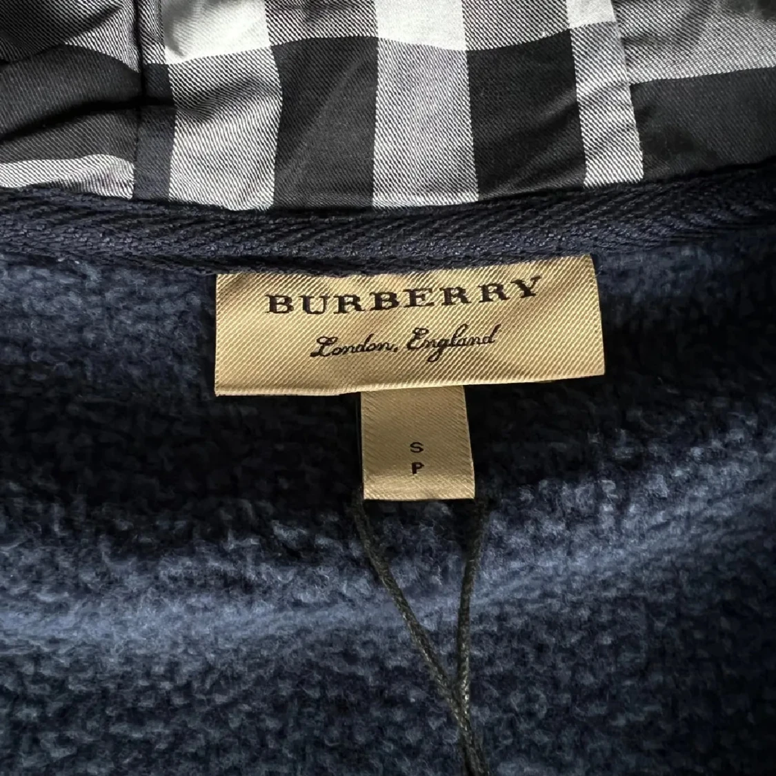 Marinblå Burberry hoodie med dragkedja - 3
