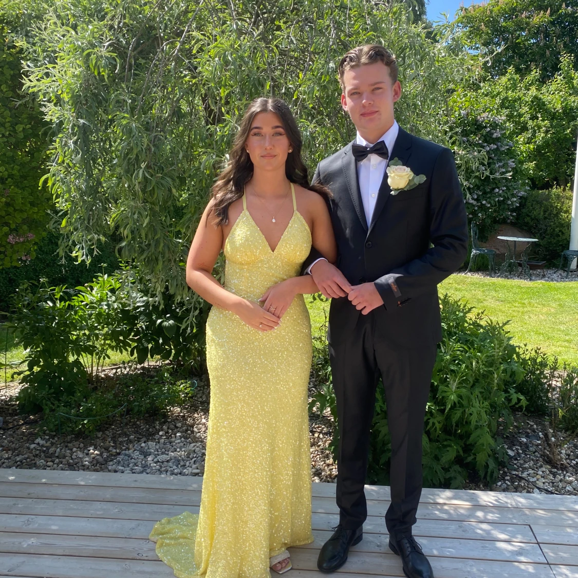 Gul balklänning från Dressroom Linne strl 32