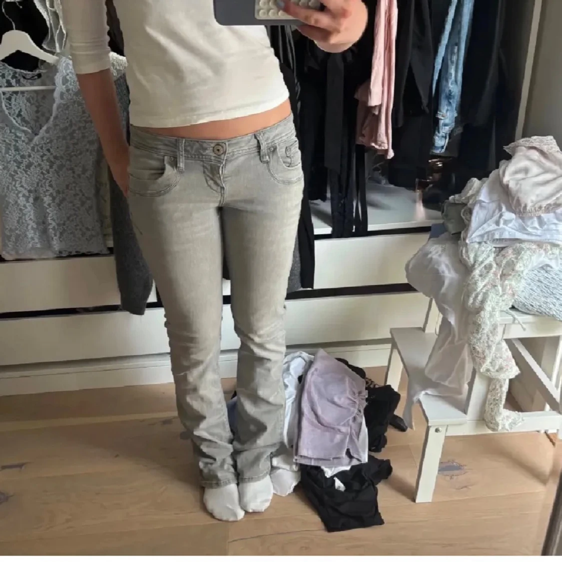 Grå LTB Valerie jeans, bootcut med låg midja - 2