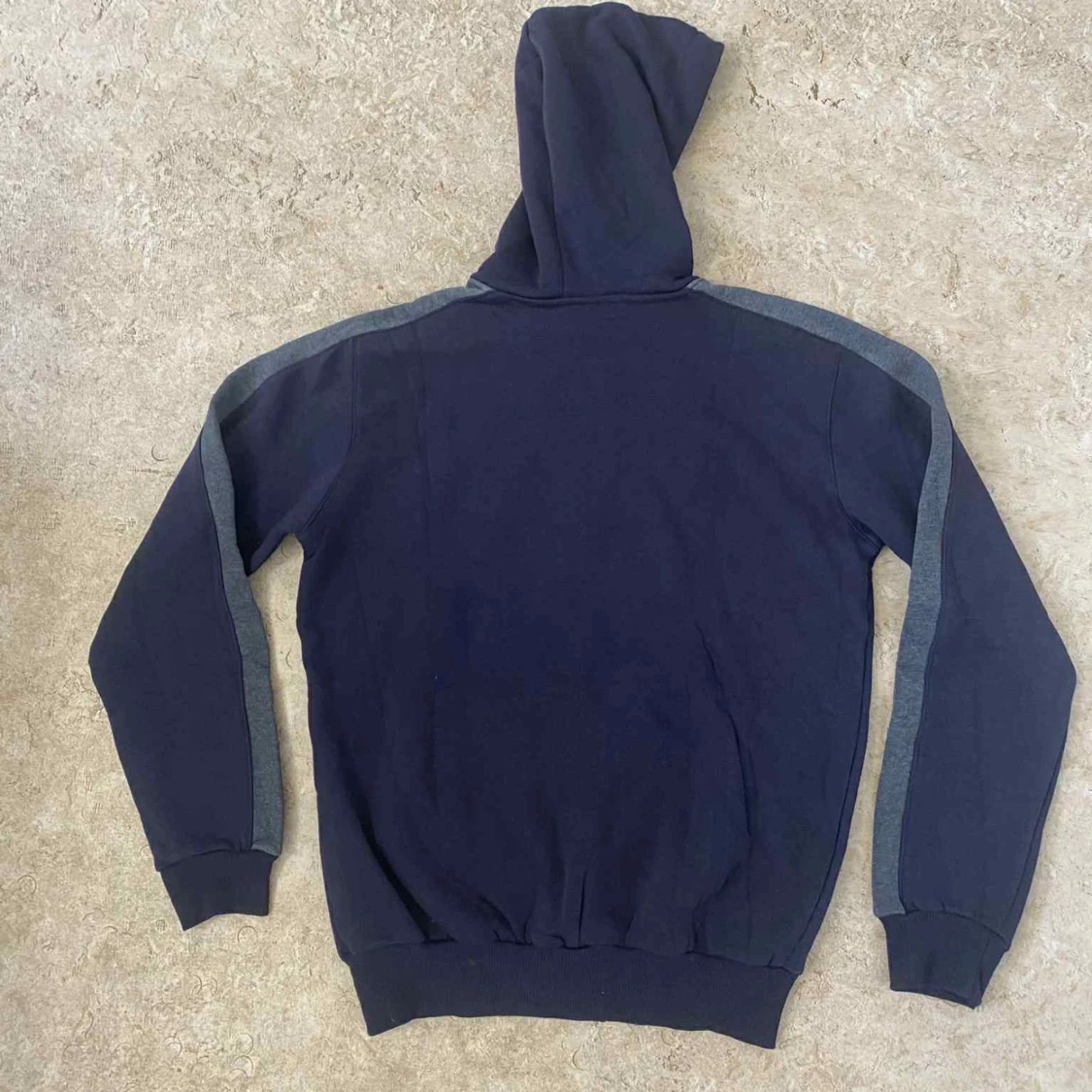 Mörkblå EA7 hoodie med dragkedja - 1