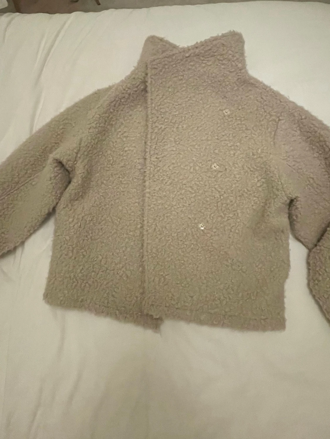 Beige teddyjacka  - 4