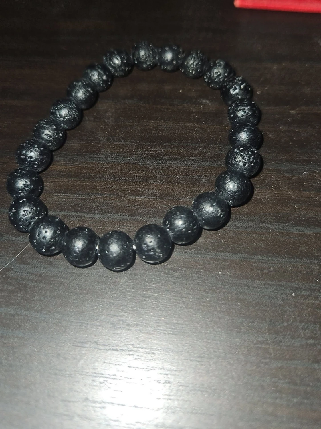 Svart pärlarmband i olika material - 3