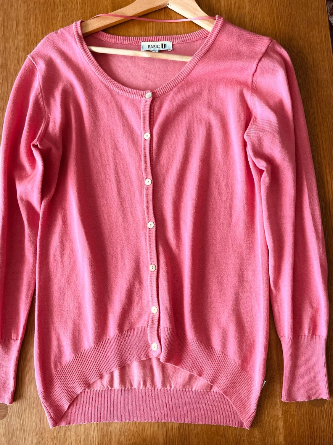 Rosa kofta från BASIC U, storlek S