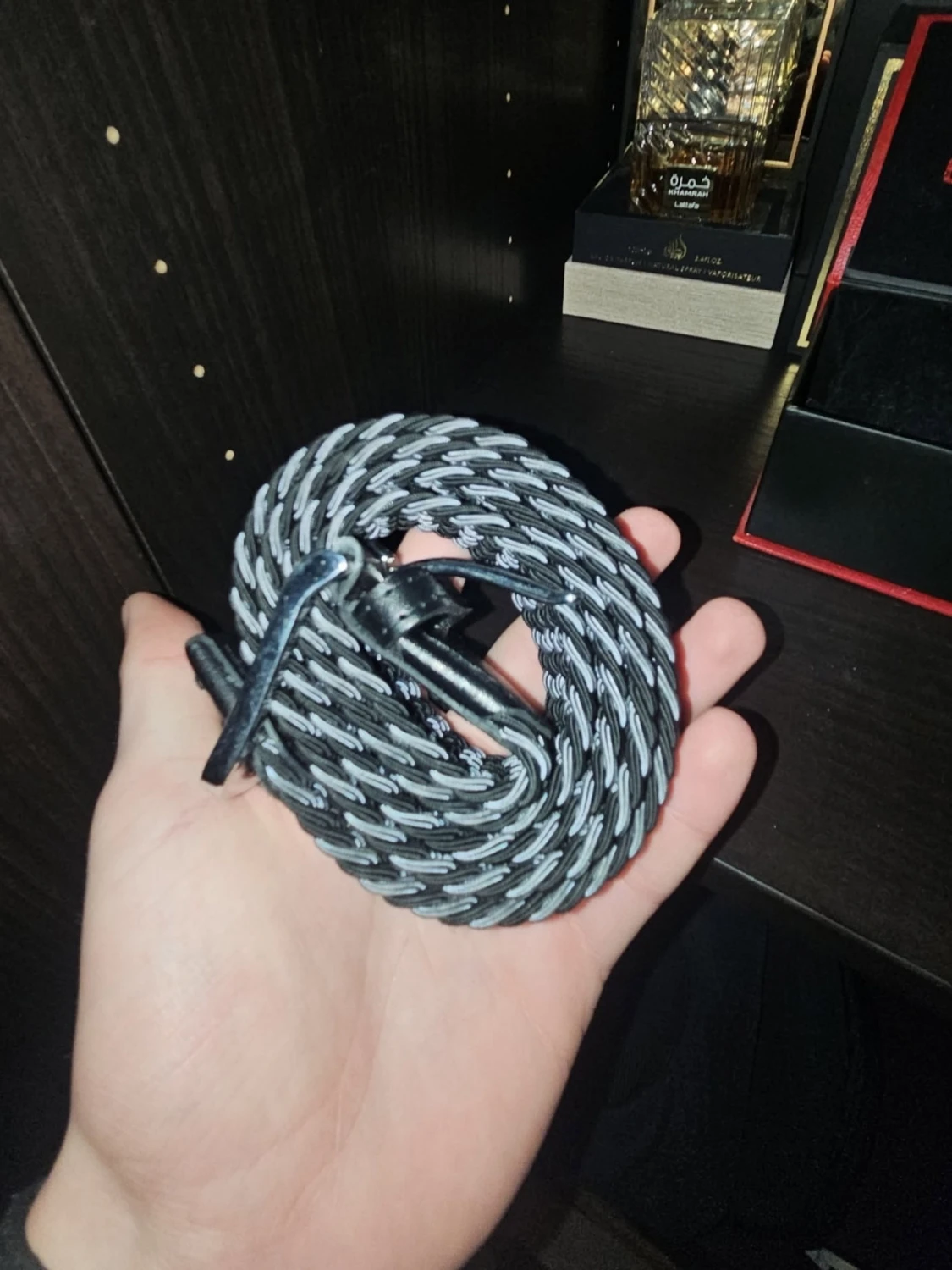 Gråsvart flätad bälte - 3