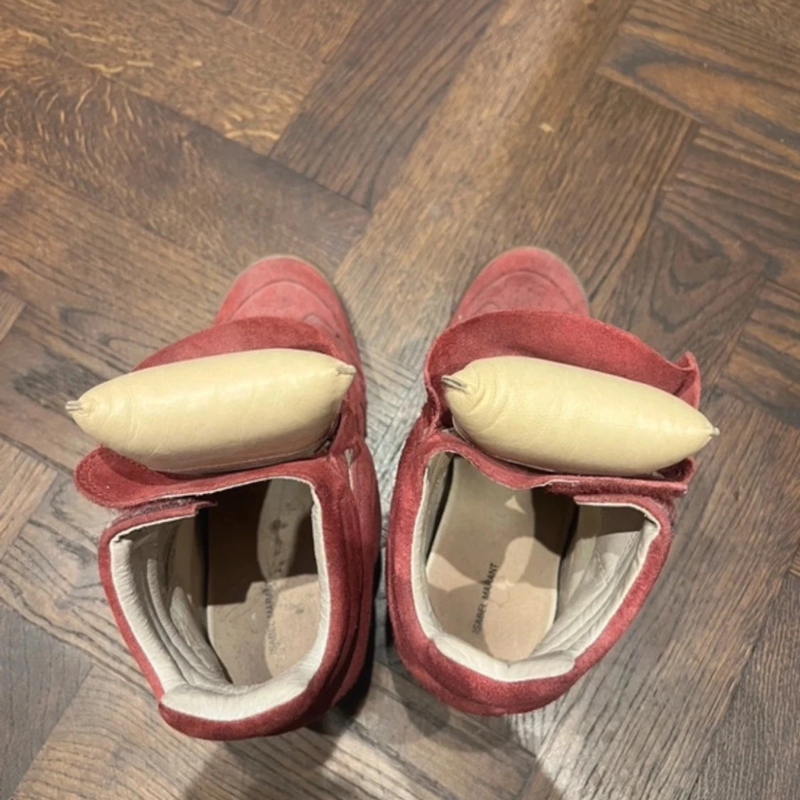 Röda Isabel Marant wedge sneakers bekett - 4