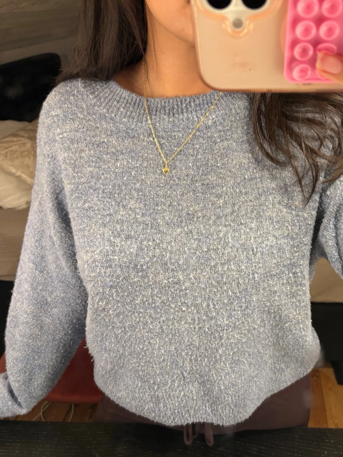 Ljusblå stickad tröja