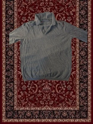 Grå pikétröja med krage - Mjuk grå långärmad pikétröja från Massimo dutti