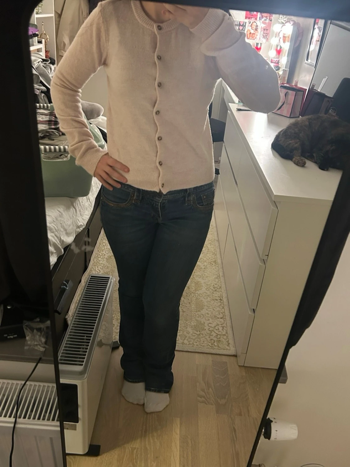 Ljusrosa kofta från H&M, S - 1