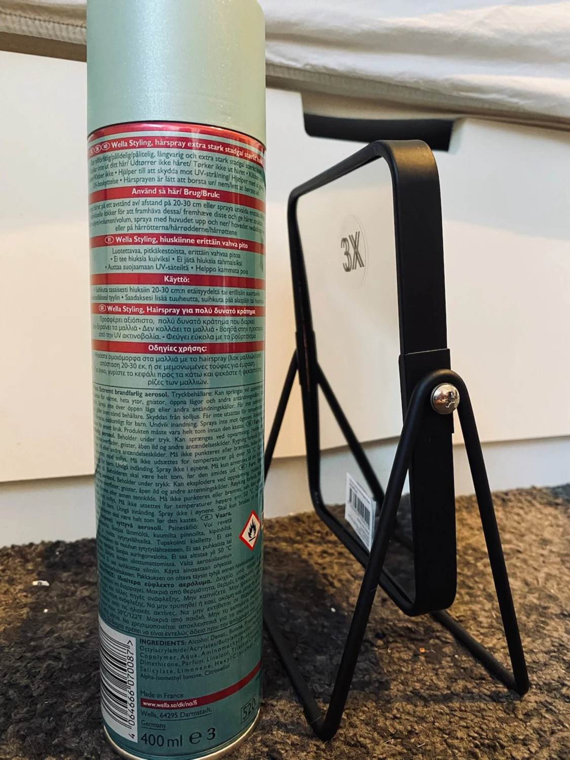 Svart sminkspegel med 3x förstoring - 4