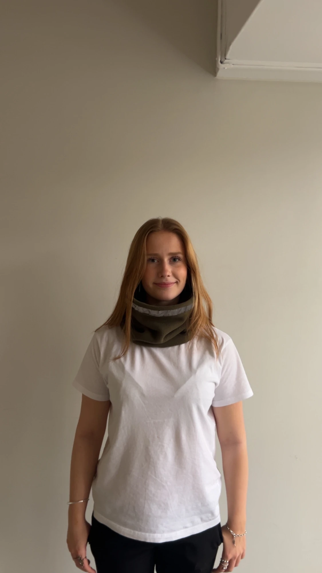 Fleece buff med reflex, mossa - 1