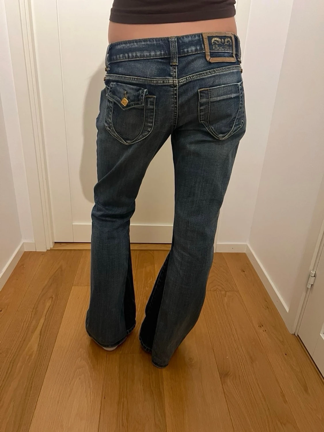 Lågmidjade blå bootcut jeans - 2