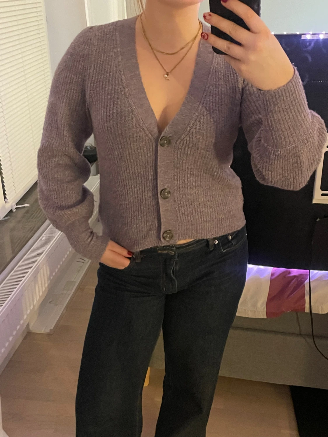 Ljuslila kofta från JDY med knappar