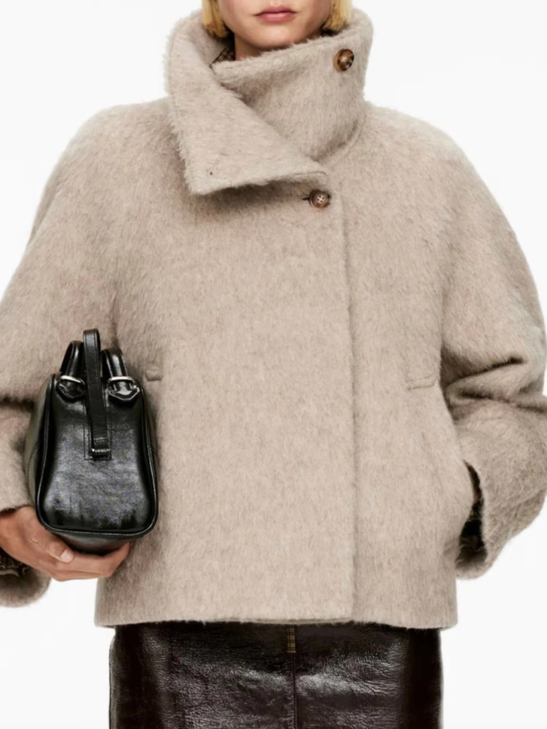  Ny slutsåld Beige  jacka med hög krage från arket i ull och alpacka Arket i ull och alpacka Stl 34    - 4