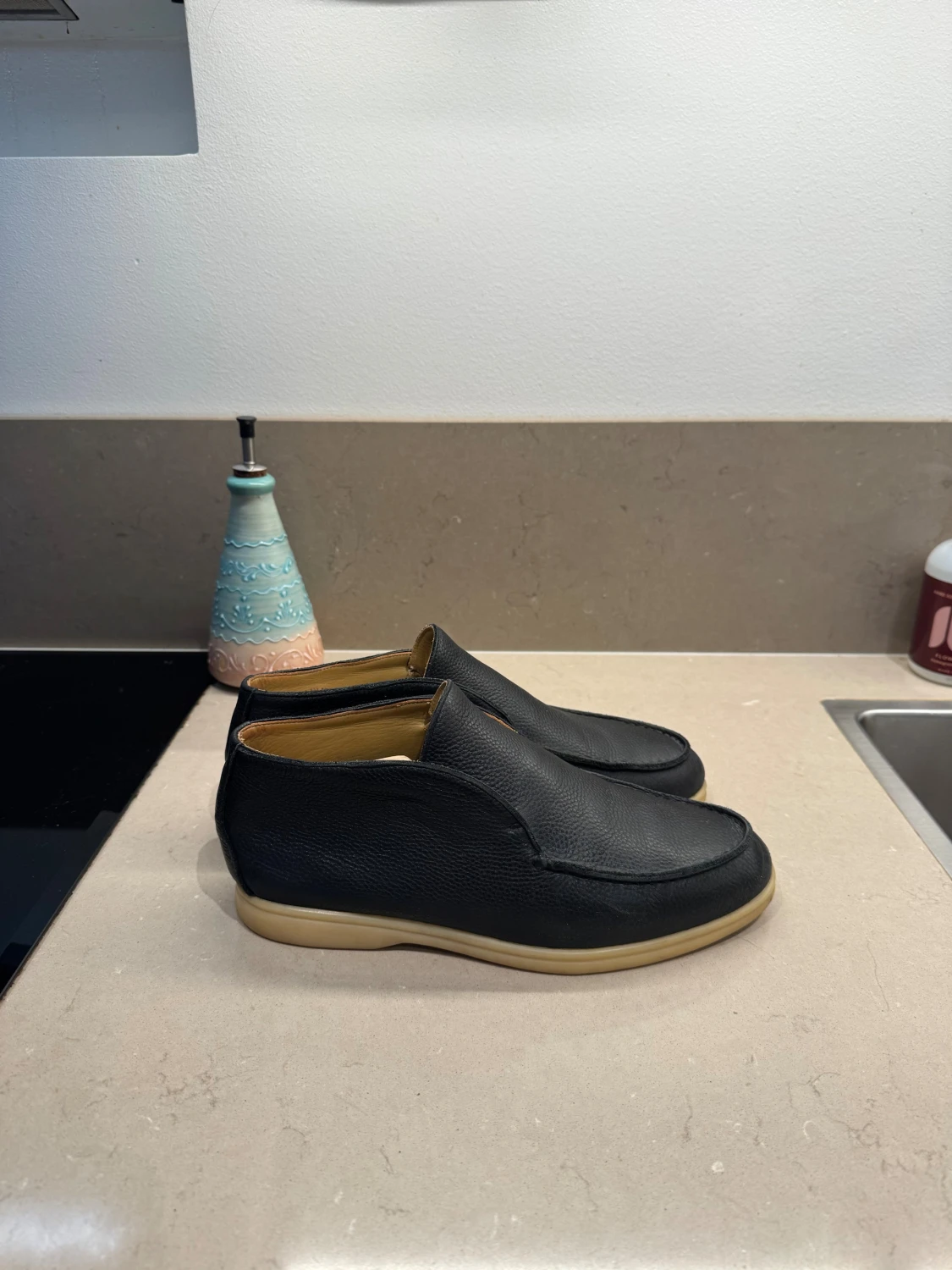 Loro Piana Open Walk – svart hjortläder - 1