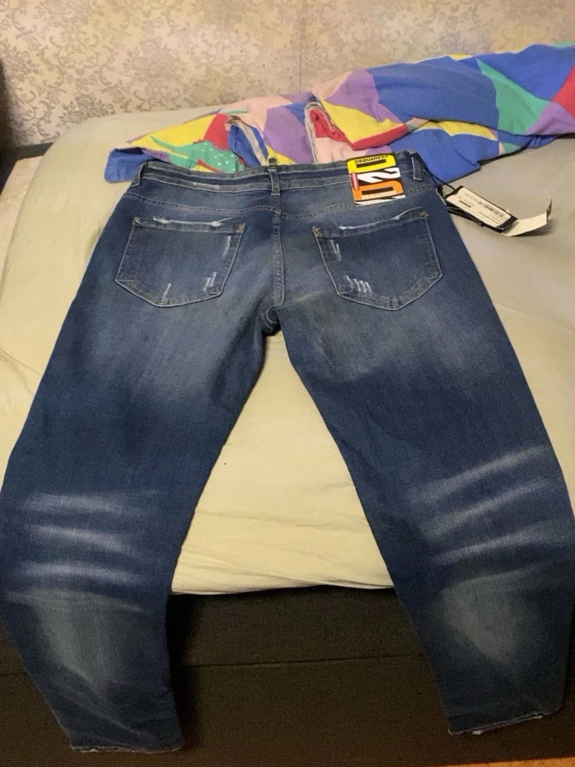 Blå Dsquared2 jeans med slitningar - 1