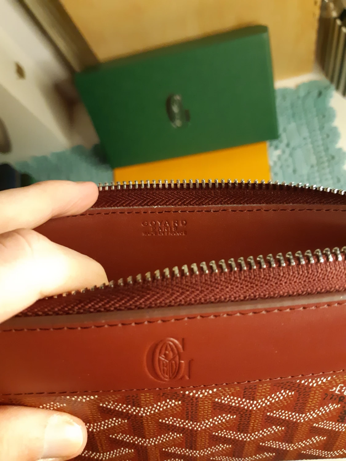 Brun Goyard plånbok med mönster - 4