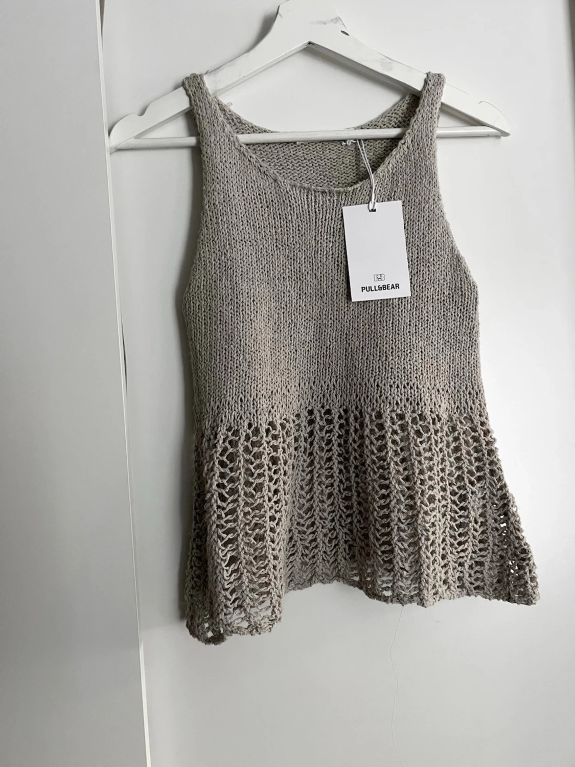 Beige stickad linnetopp Pull&Bear - 1