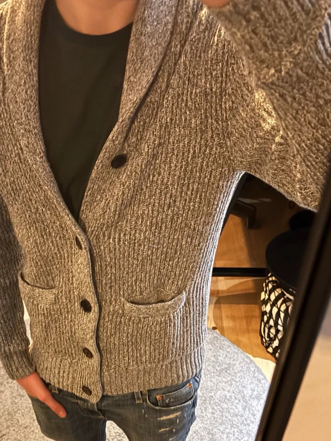 Grå stickad kofta från H&M - 2