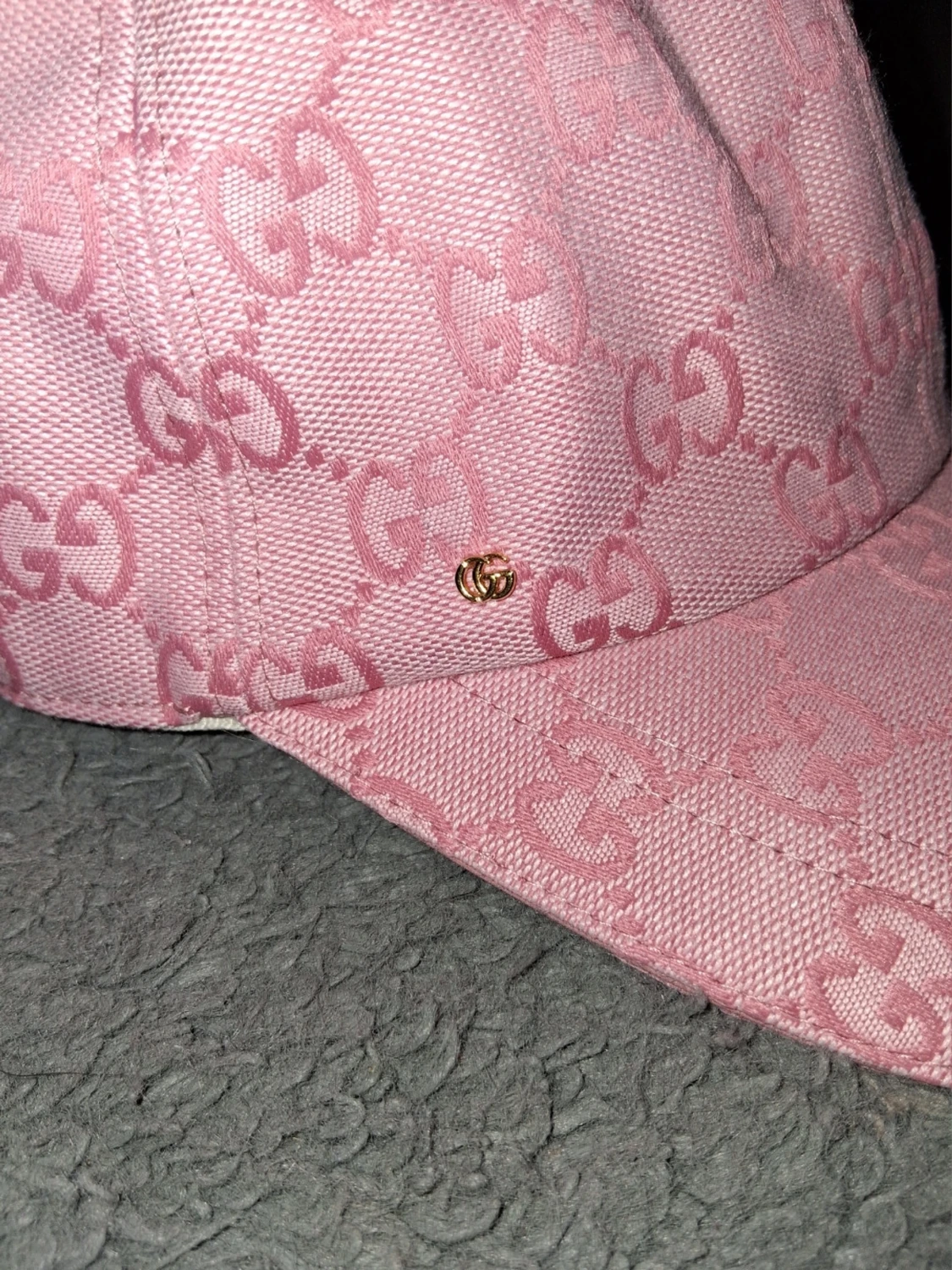 Rosa Gucci keps med GG-mönster - 1