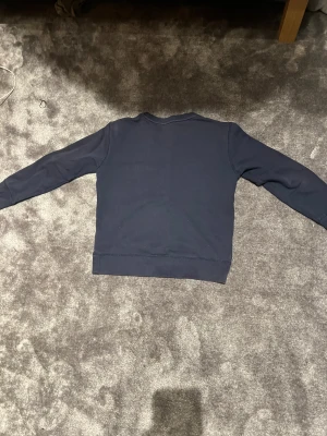 Mörkblå sweatshirt från Polo Ralph Lauren - Säljer en mörkblå sweatshirt från Polo Ralph Lauren med klassisk röd logga broderad på bröstet. Tröjan har rund hals, långa ärmar och ribbade muddar. Perfekt för chill dagar och enkel att matcha med jeans eller joggers.