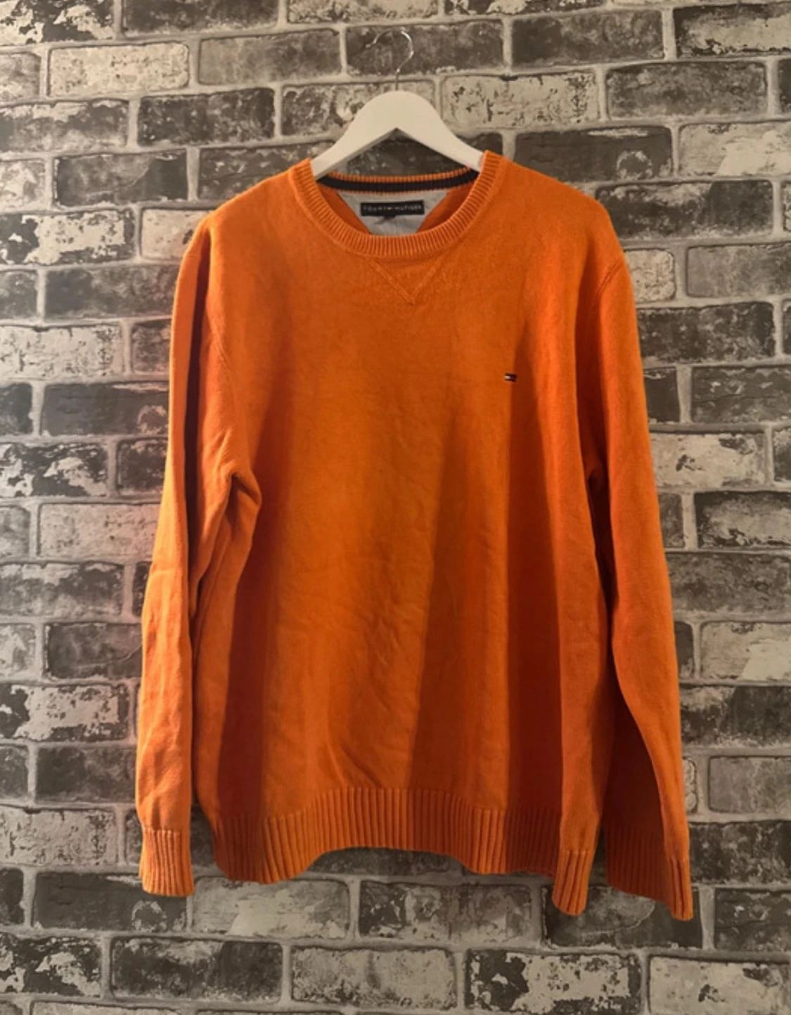 Orange stickad tröja Tommy Hilfiger XL