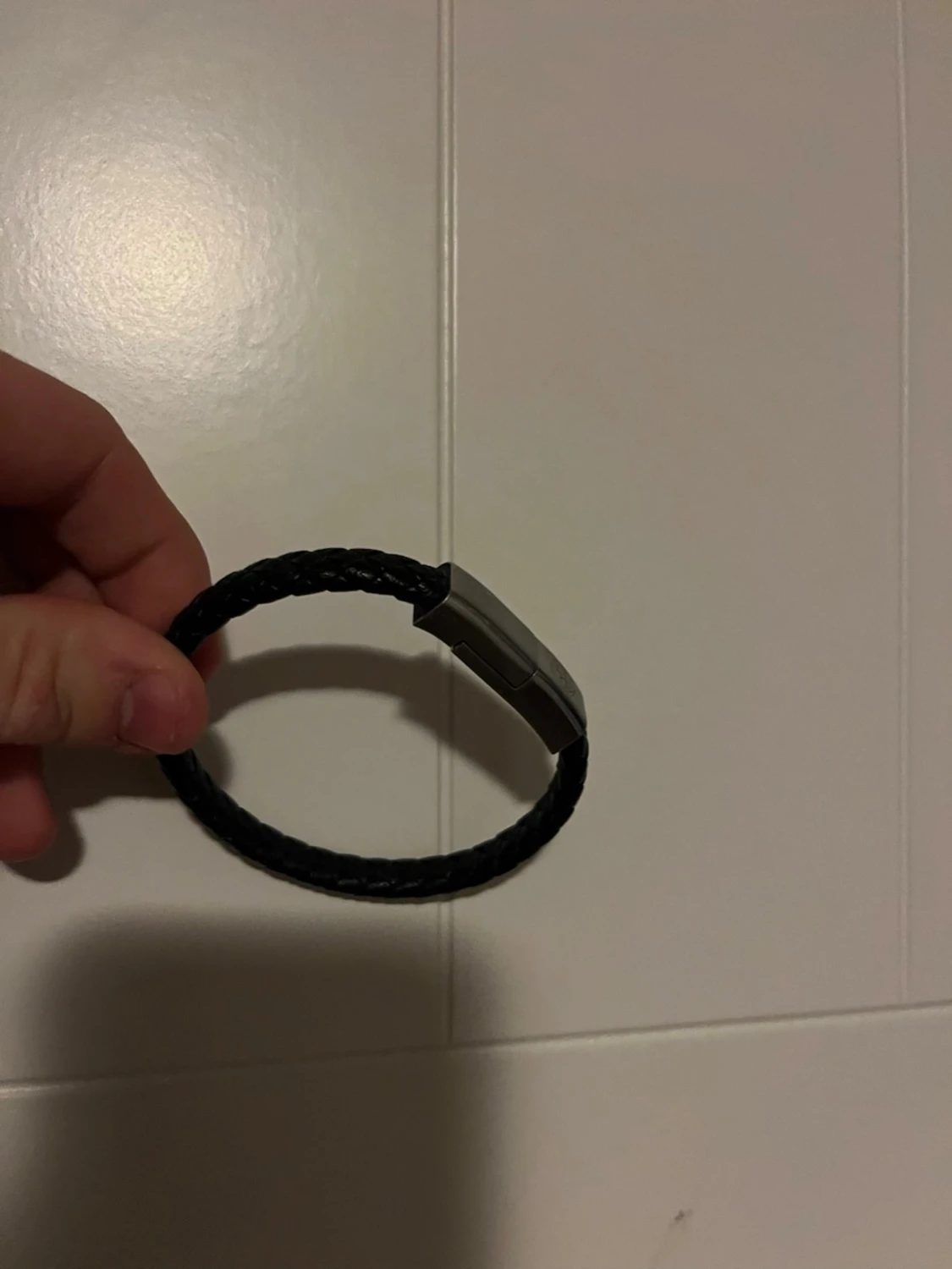 Svart flätad USB-laddningsarmband - 1