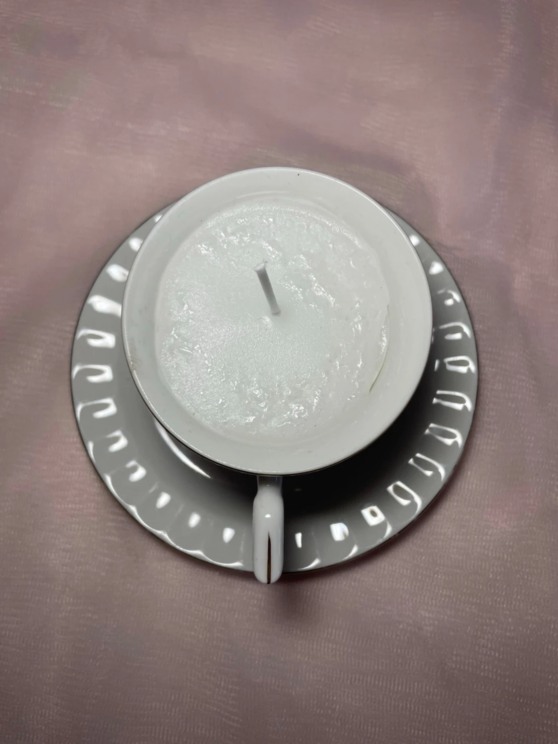 Doftljus i tekopp i en vit färg nr 1  - 4