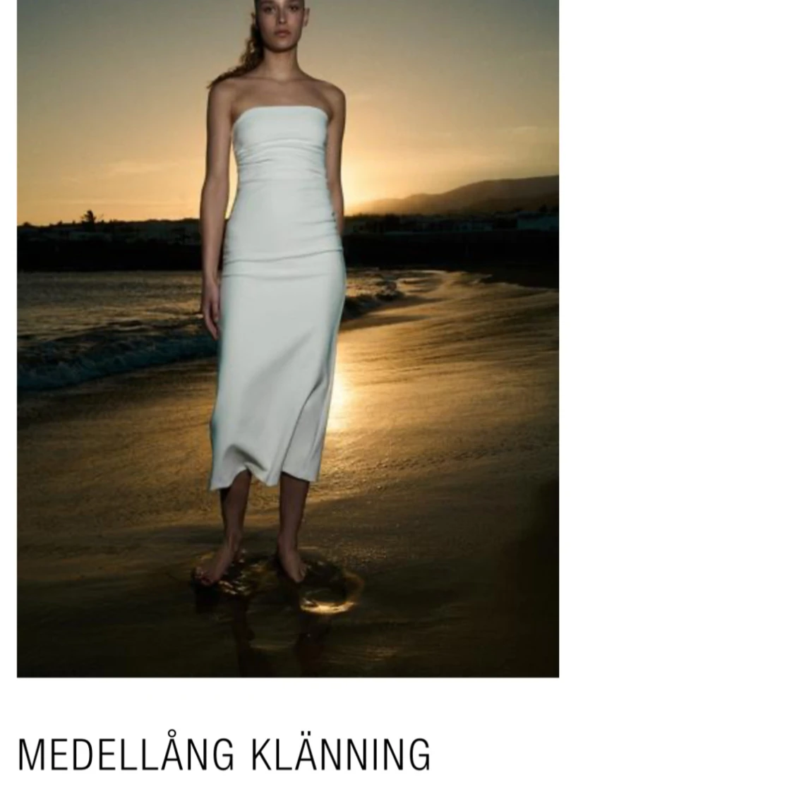 Vit axelbandslös långklänning - 2