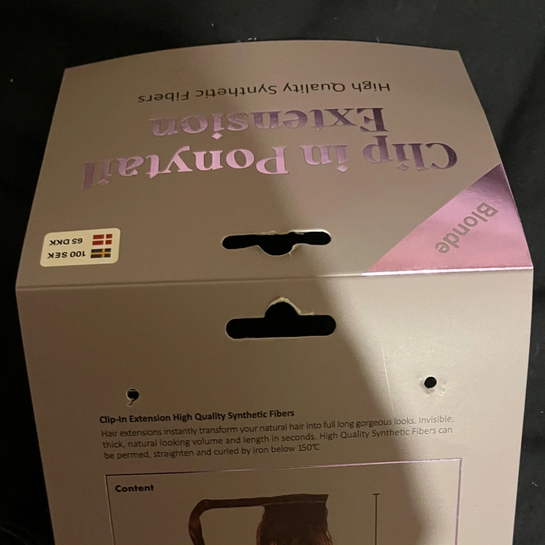 Blond clip-in hästsvans - 1